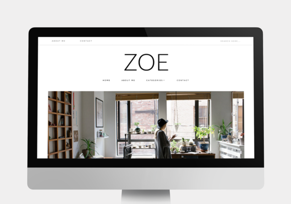 Zoe &#8211; Clean an Clear Wordpress Blog theme zoe imac 600x420